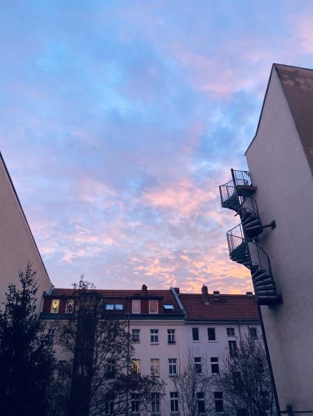 View of a sunset from the terrace