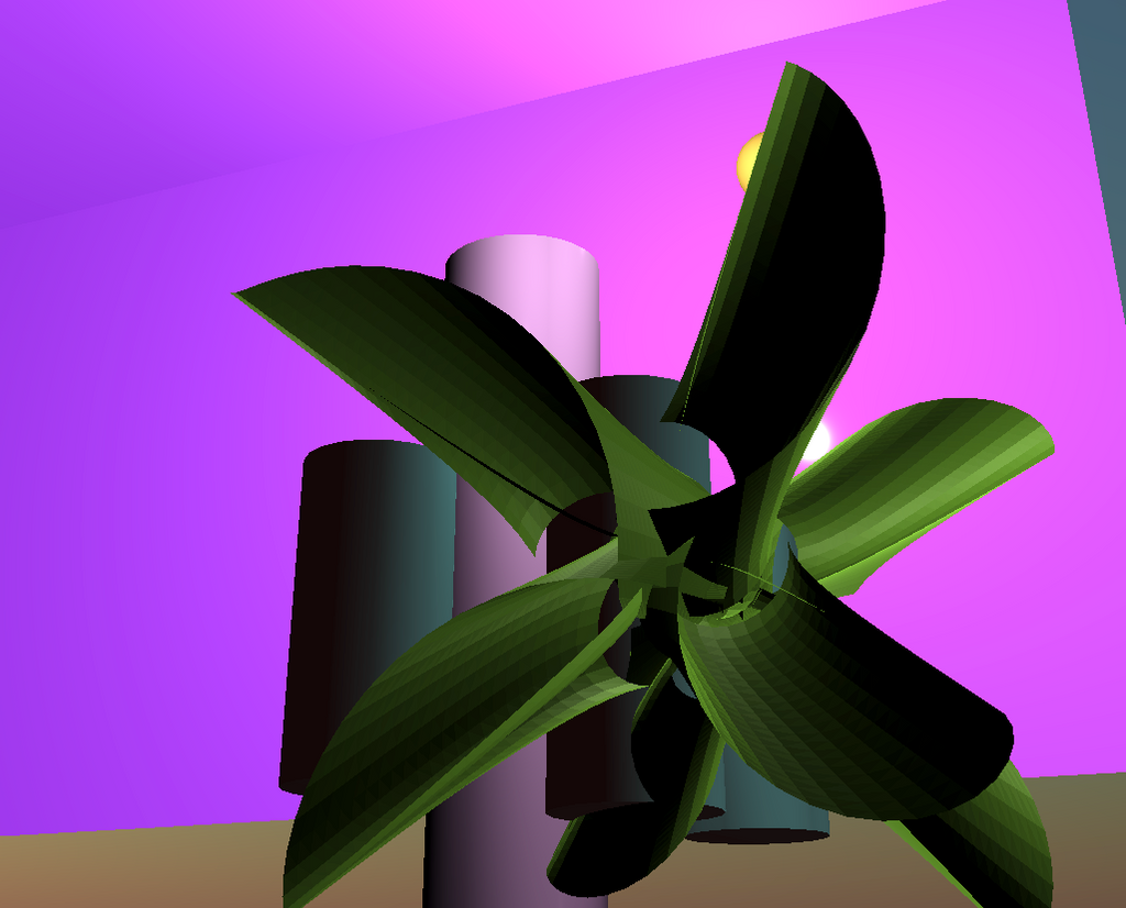 Big plant shape in pink room