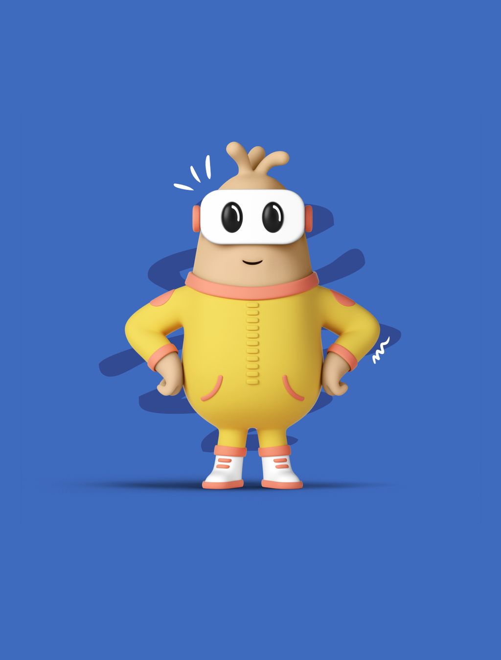 3D mascot standing
