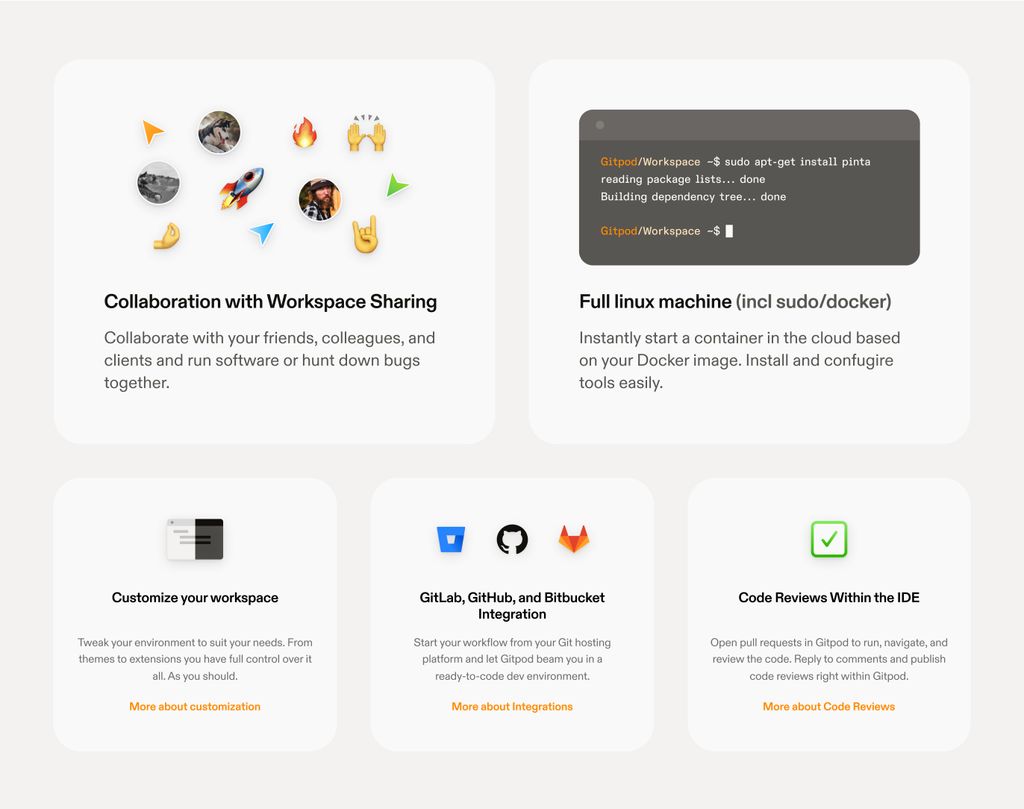 Gitpod features